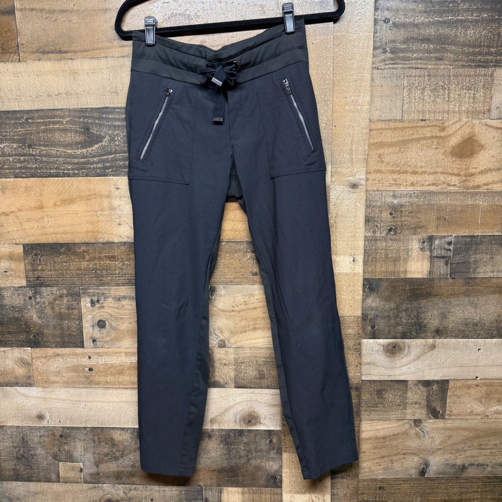 Athleta Women's Black Trekkie North Ankle Pants Petite‎ 2P Zip Pocket Drawstring